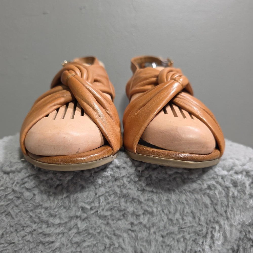 Women Vintage Style 70s 9.5 / 40 Spring Step Madeleine Brown Leather 3" Heel - Picture 4 of 8